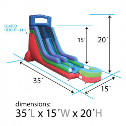 18 foot inflatable water slide retro modular dimensions2 1716413242 18' Rainbow Inflatable Water Slide