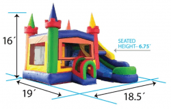 Rainbow20Combo20with20Slide20Dimensions 1715226582 Rainbow Inflatable Slide Bounce House Combo
